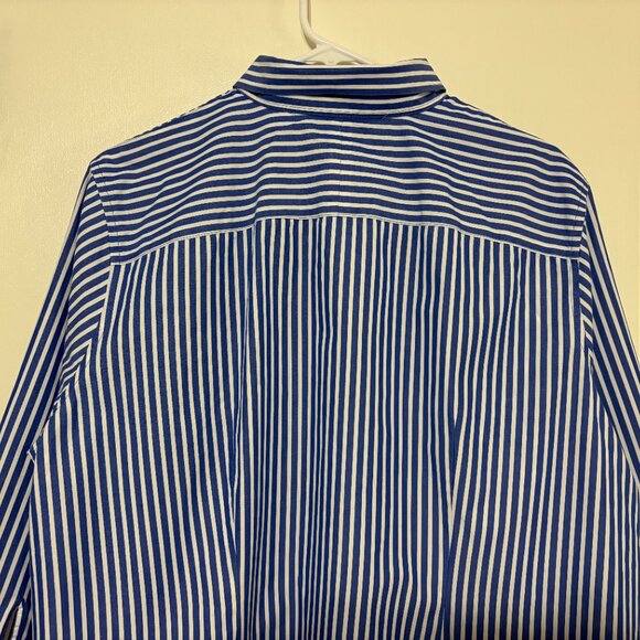 LRL Ralph Lauren Women's Plus Non-Iron Button-Front Shirt Top Blouse 2X Stripe - Picture 6 of 10